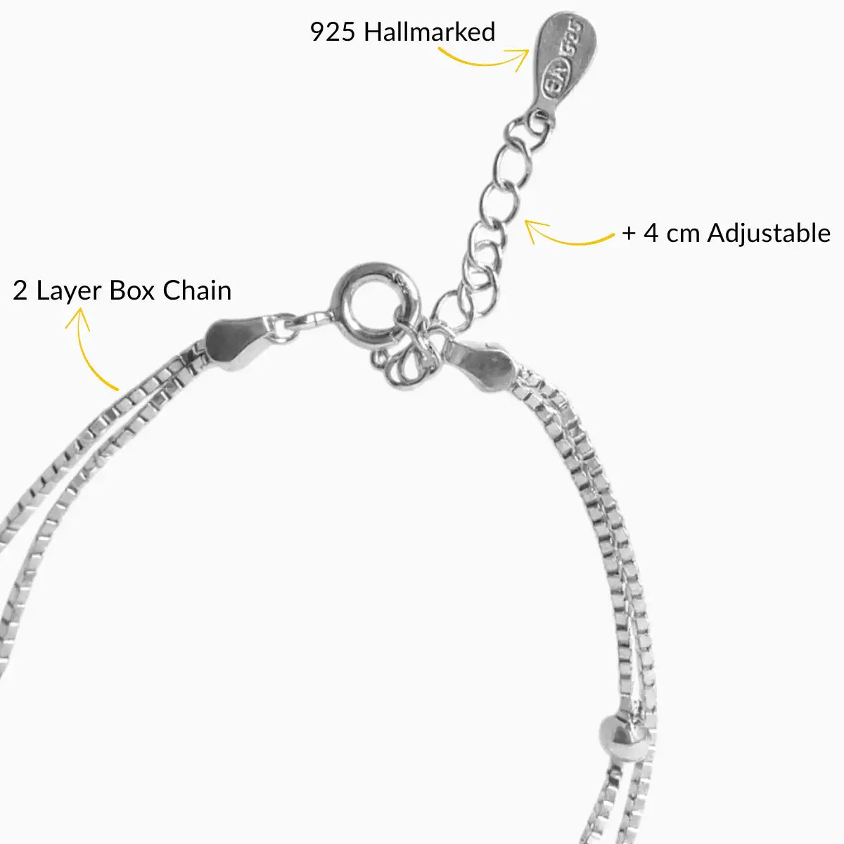 Silver Delicate Heart Layered Bracelet