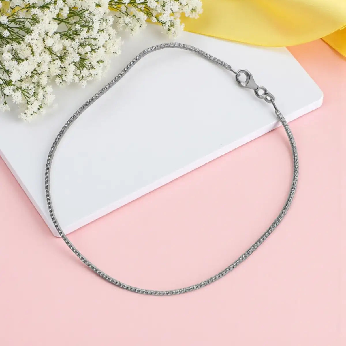 Classic Minimalist Silver Chain Anklet for Women & Girls
