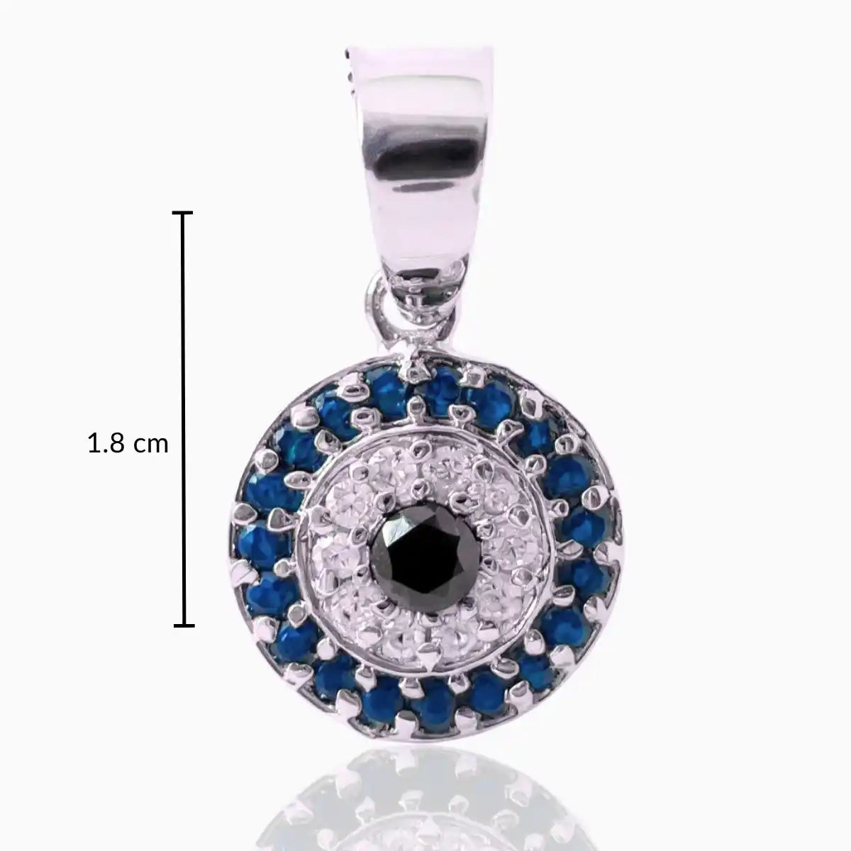 Silver Evil Eye Pendant Necklace with Box Chain