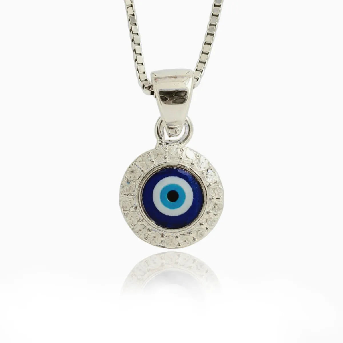 Classic Evil Eye Pendant Necklace with Box Chain