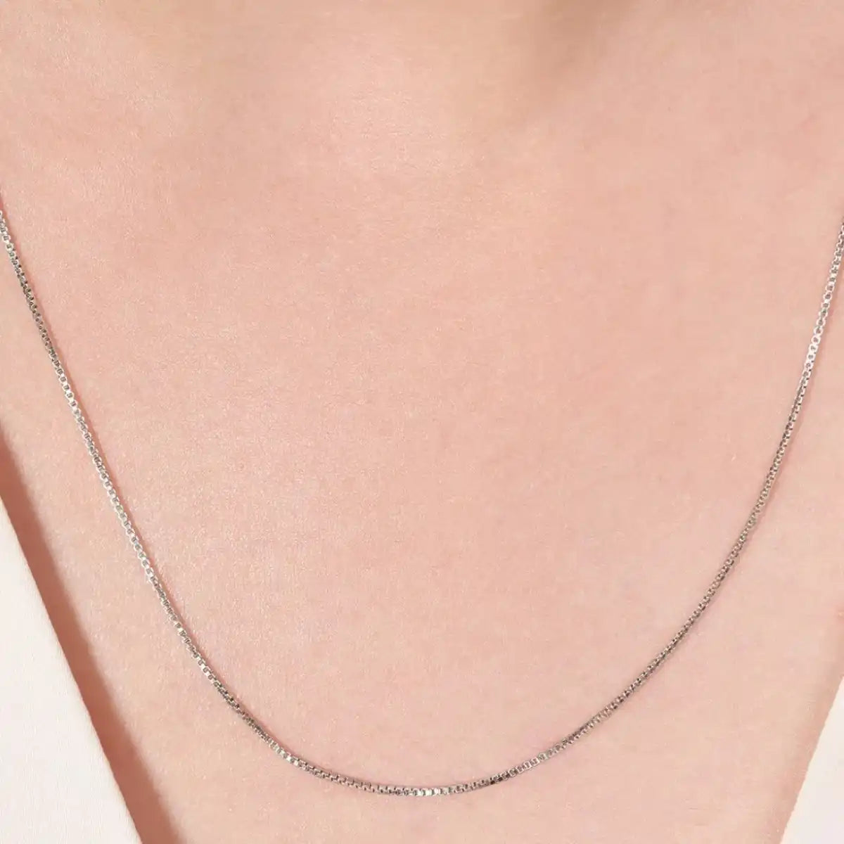 Silver Classic Simple Adjustable Box Chain