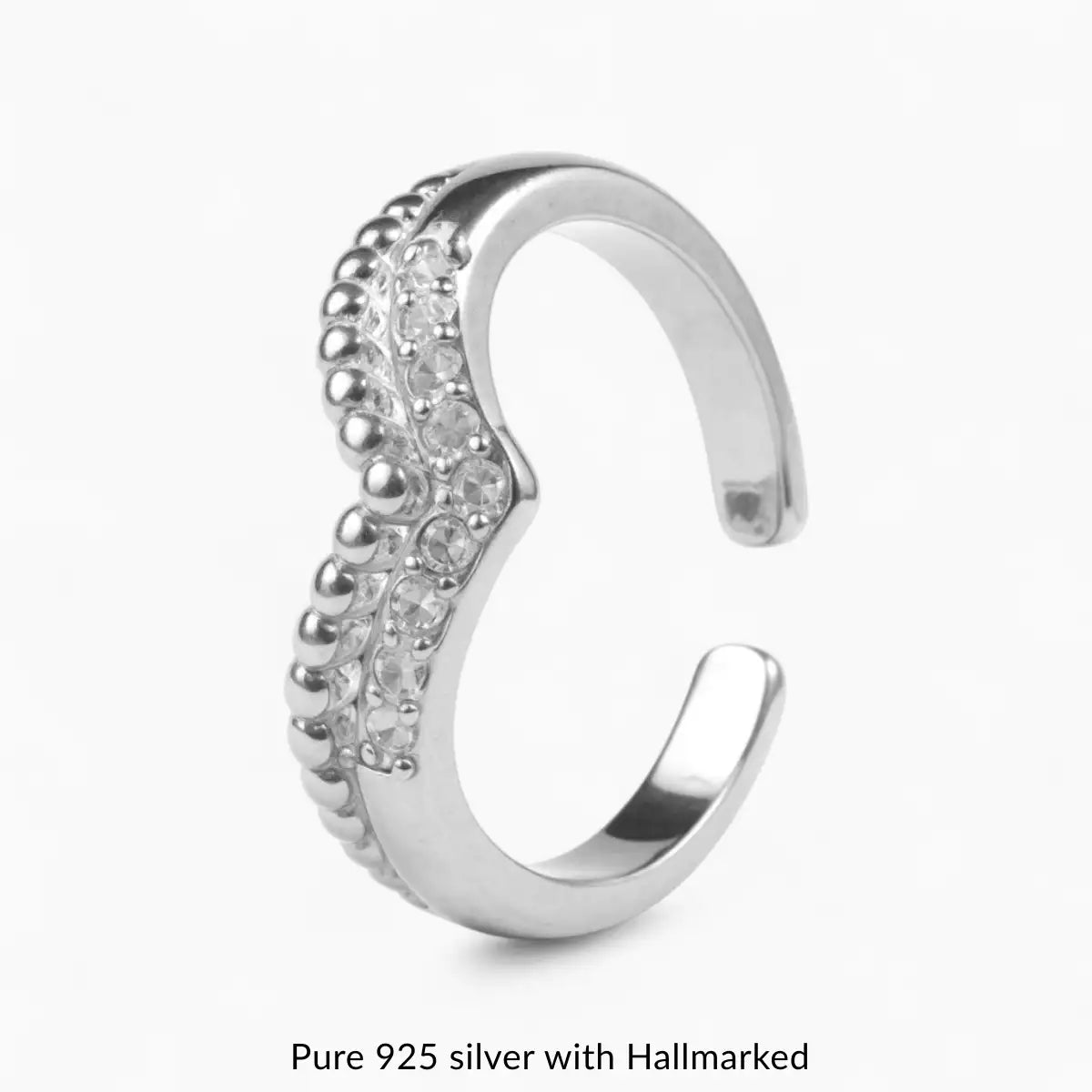 Silver Adjustable V-Shape Toe Ring