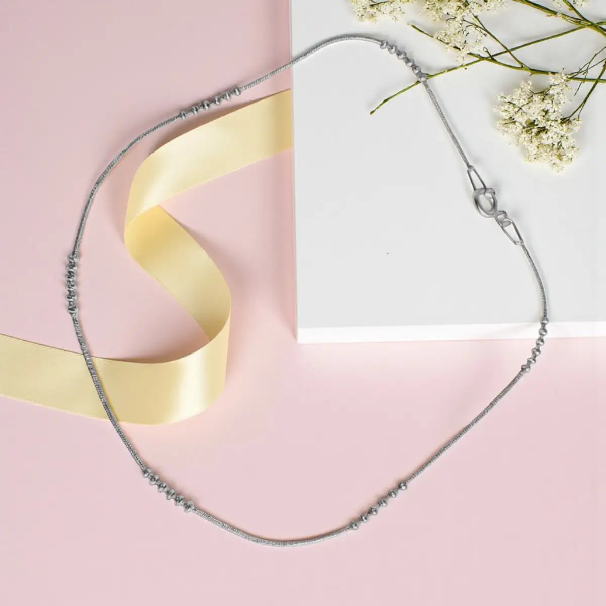 Minimalist Silver Anklet with Ball Design for Women