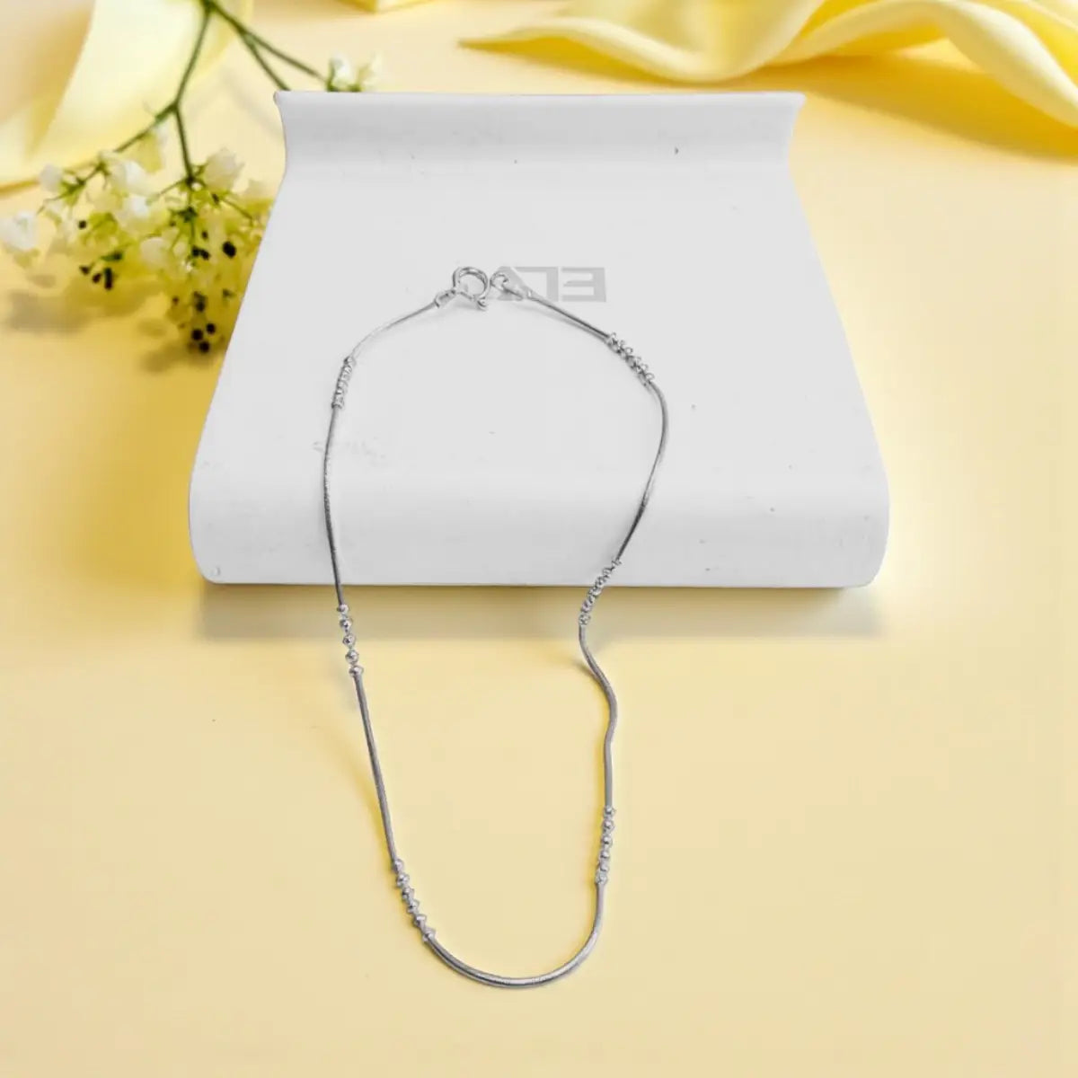 Minimalist Silver Anklet with Ball Design for Women