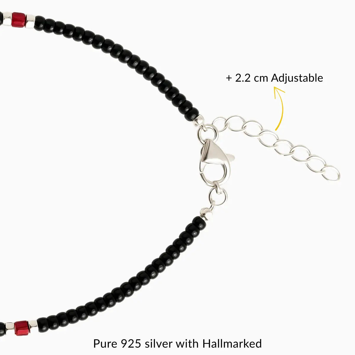 Silver Evil Eye Adjustable Beaded Bracelet
