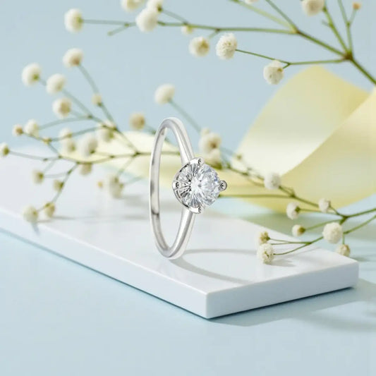 Classic Silver Adjustable Solitaire Ring