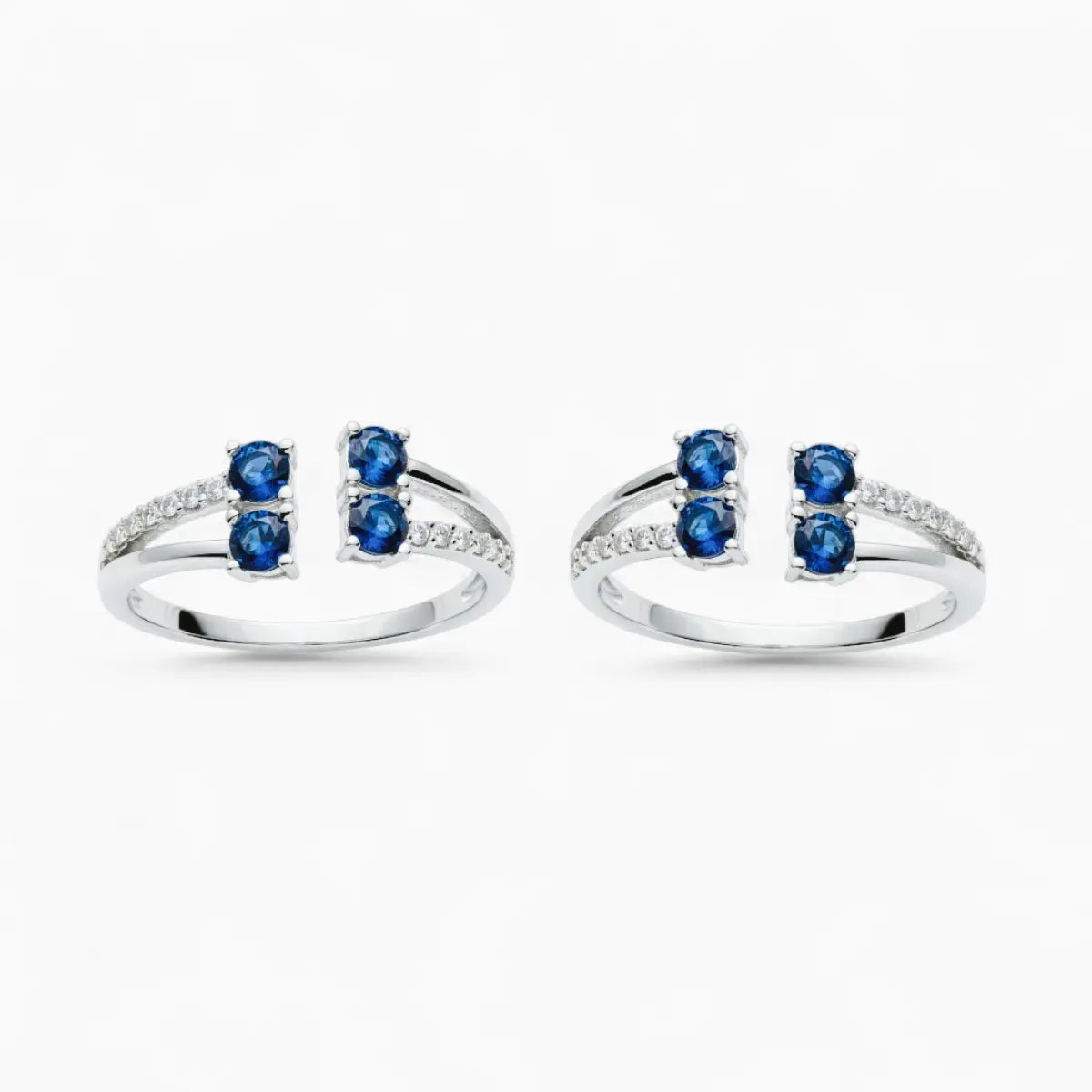 Elegant Silver Blue Diamond Toe Ring