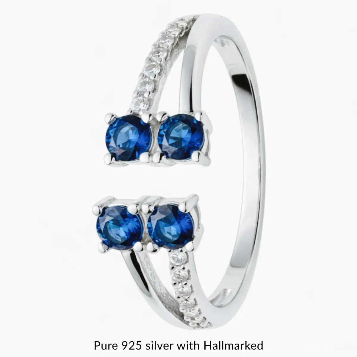 Elegant Silver Blue Diamond Toe Ring