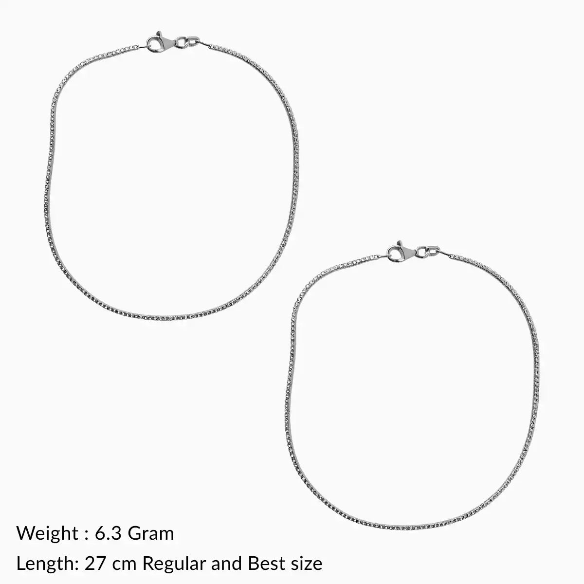 Classic Minimalist Silver Chain Anklet for Women & Girls