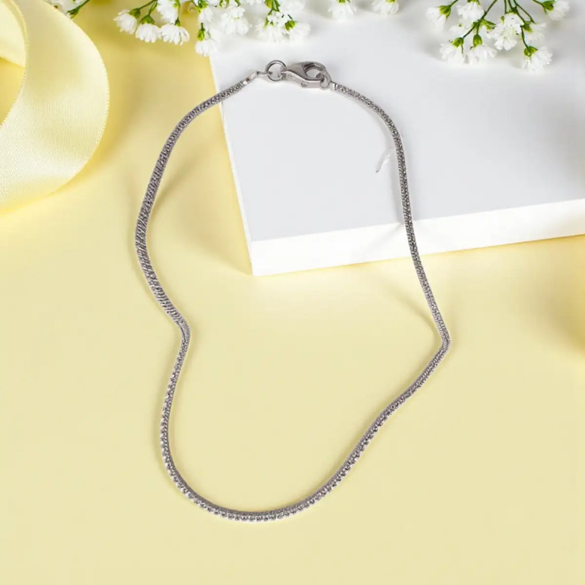 Classic Minimalist Silver Chain Anklet for Women & Girls