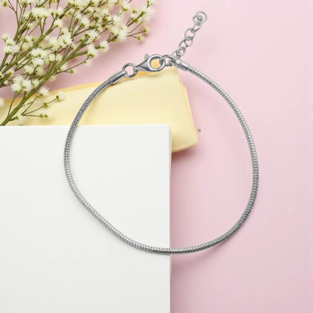 Unisex Minimalist Silver Adjustable Bracelet