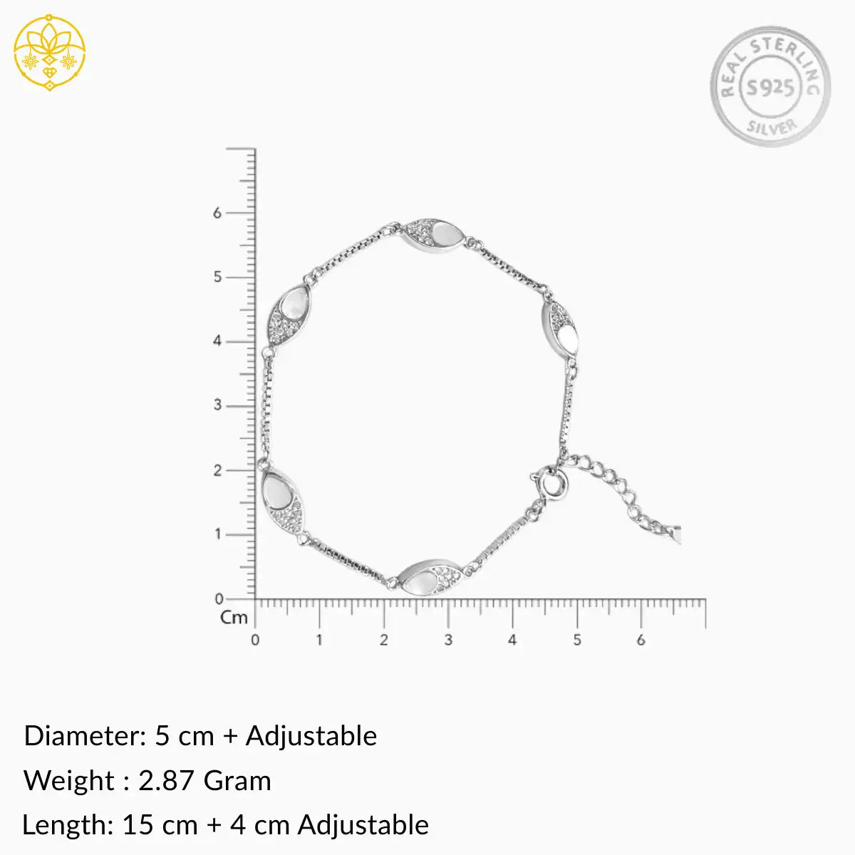 Silver Elegant Adjustable Bracelet for Women