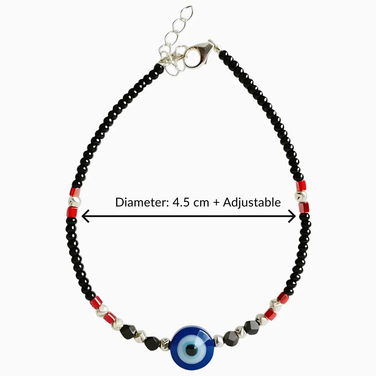 Silver evil eye bracelet for women