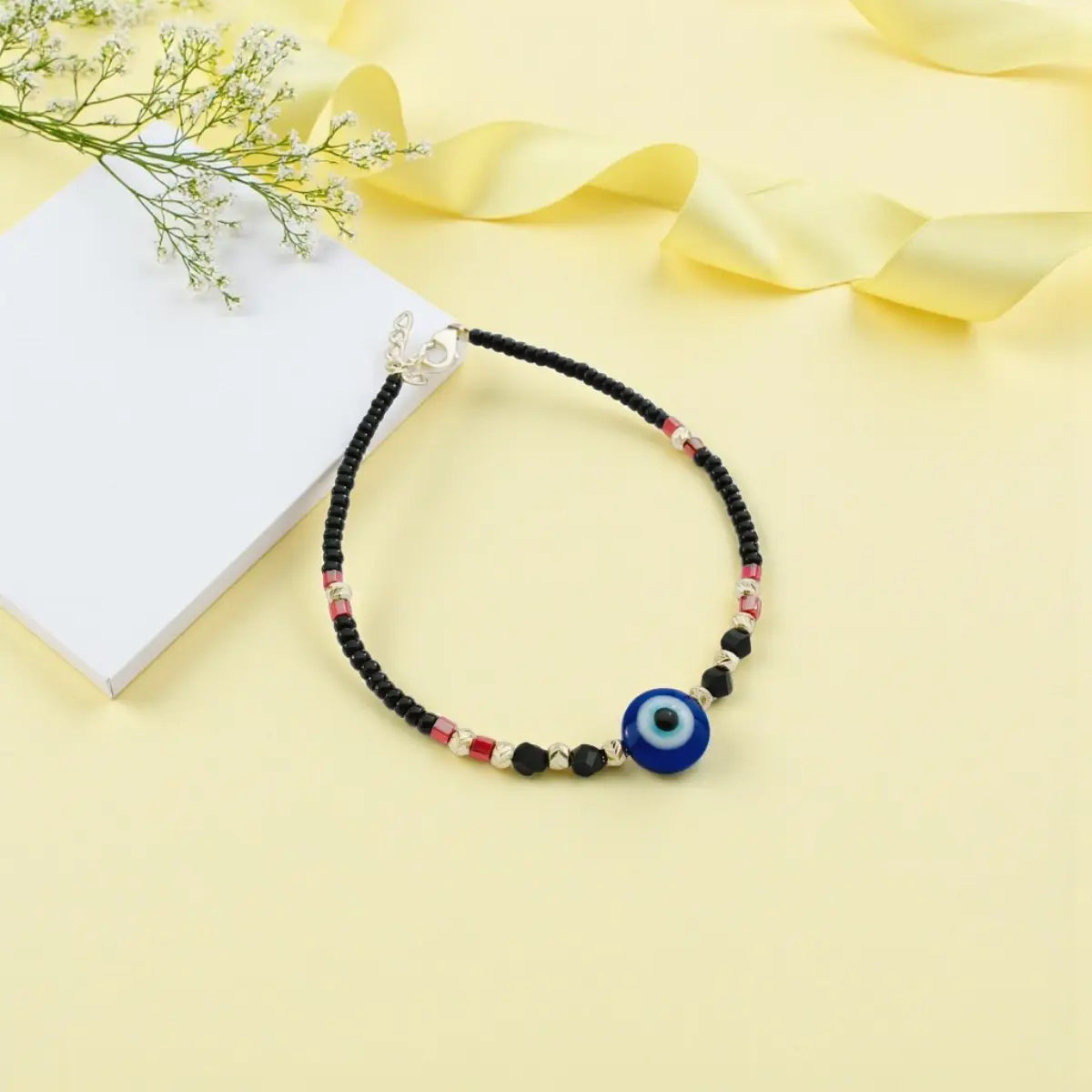 Silver evil eye bracelet
