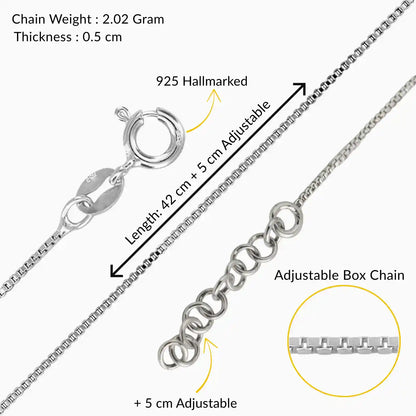 Silver Classic Simple Adjustable Box Chain