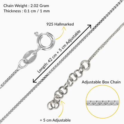 Silver Classic Simple Adjustable Box Chain