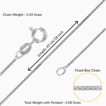 Silver Evil Eye Pendant Necklace with Box Chain