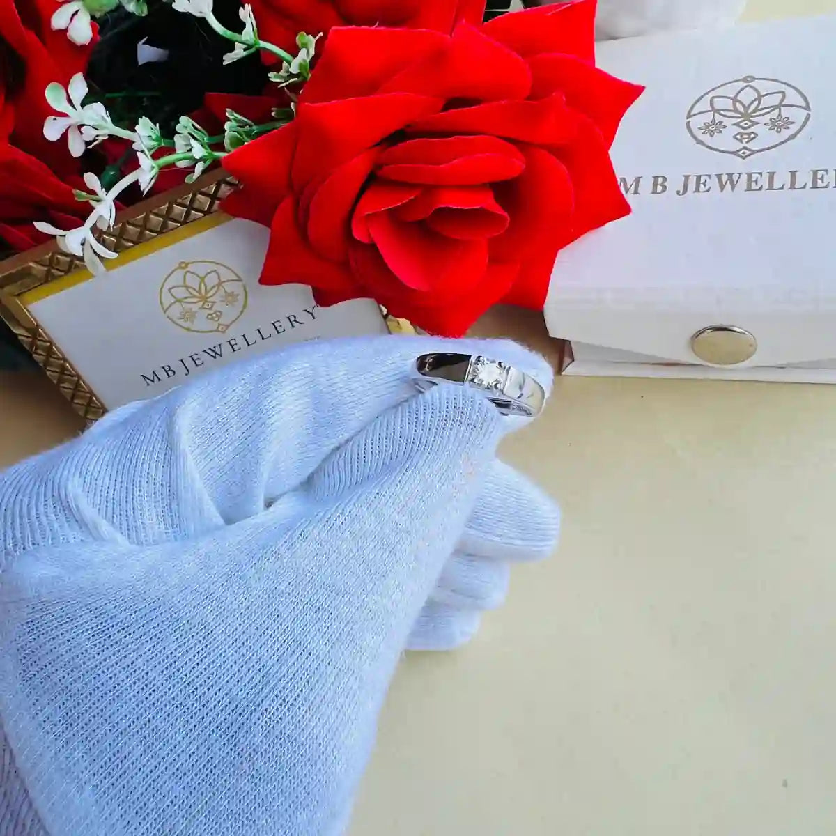 Bold Solitaire Silver Adjustable Promise Ring