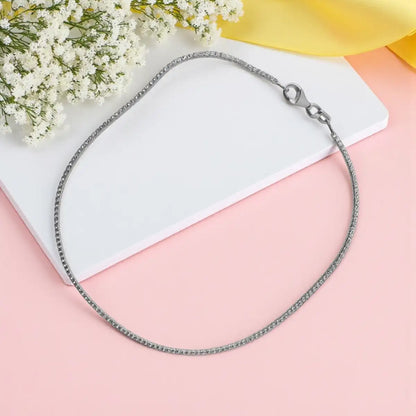 Classic Minimalist Silver Chain Anklet for Women & Girls