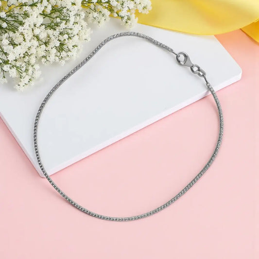 Classic Minimalist Silver Chain Anklet for Women & Girls