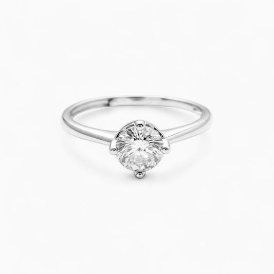 Classic Silver Adjustable Solitaire Ring
