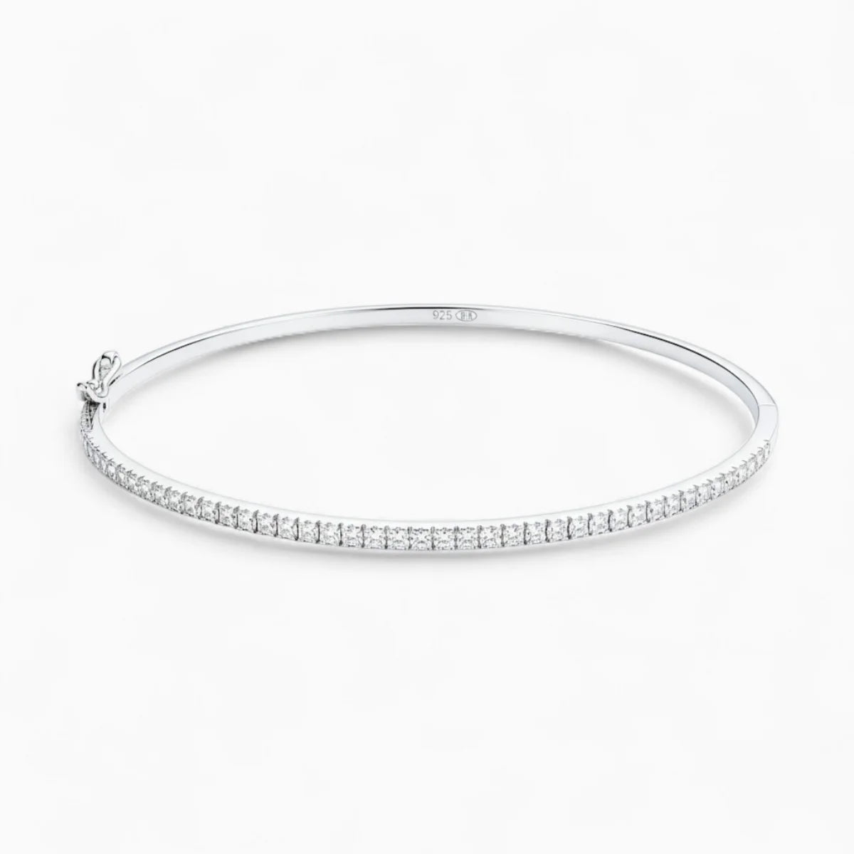 Classic Silver CZ Bangle for Women
