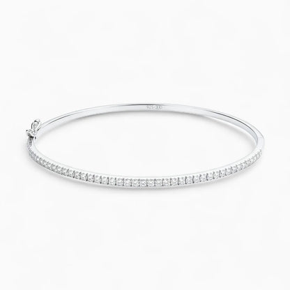 Classic Silver CZ Bangle for Women