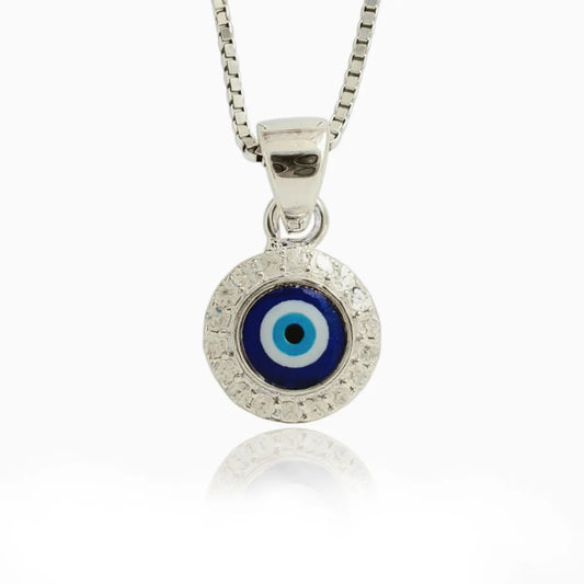 Classic Evil Eye Pendant Necklace with Box Chain
