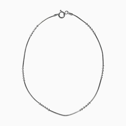 Minimalist Silver Anklet with Ball Design for Women