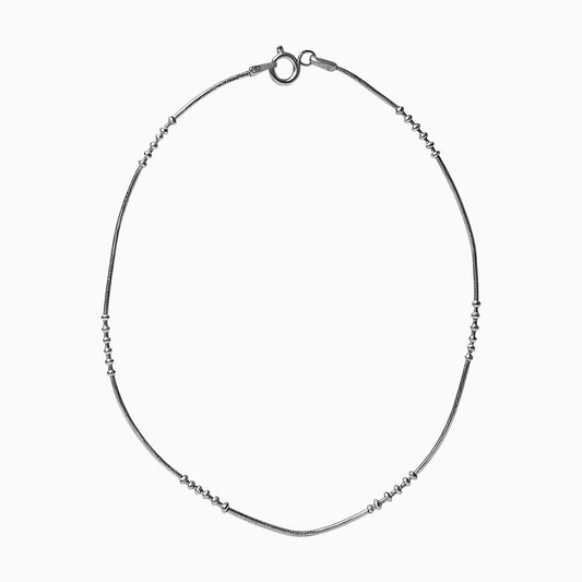 Minimalist Silver Anklet with Ball Design for Women