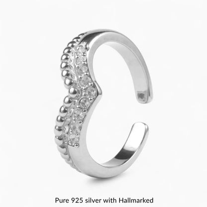 Silver Adjustable V-Shape Toe Ring