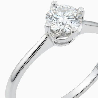 Classic Silver Adjustable Solitaire Ring