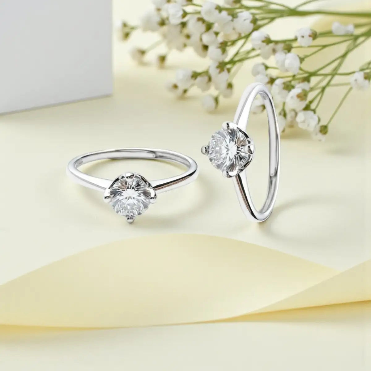 Classic Silver Adjustable Solitaire Ring