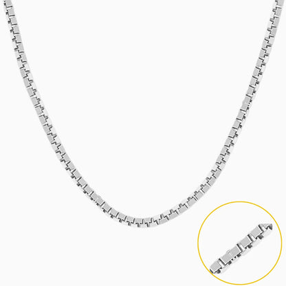 Silver Classic Simple Adjustable Box Chain