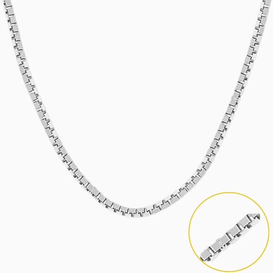 Silver Classic Simple Adjustable Box Chain
