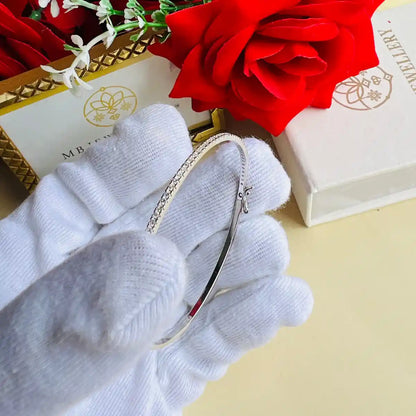 Classic Silver CZ Bangle for Women