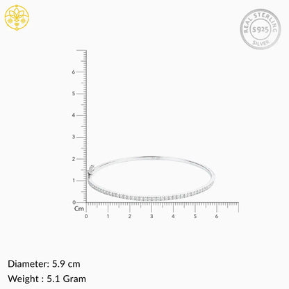 Classic Silver CZ Bangle for Women