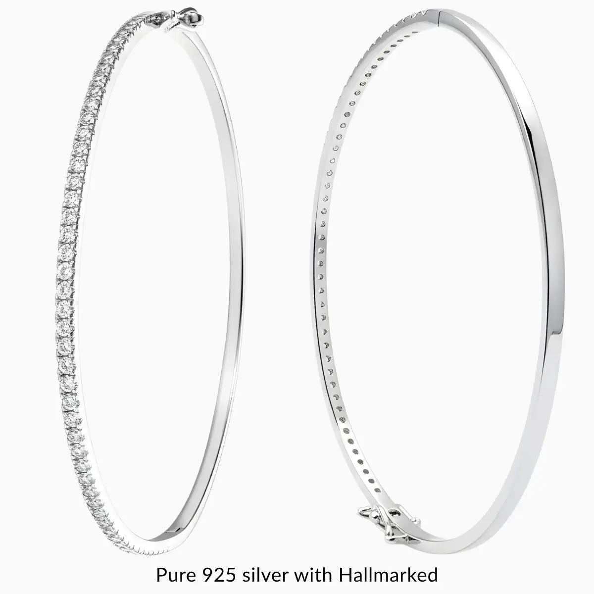Classic Silver CZ Bangle for Women