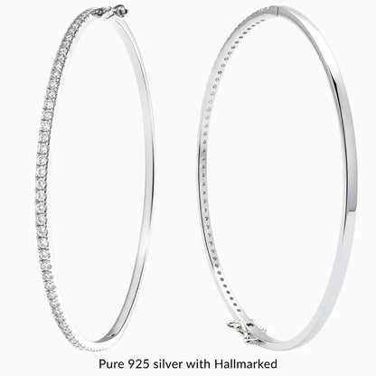 Classic Silver CZ Bangle for Women