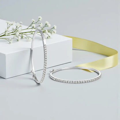 Classic Silver CZ Bangle for Women