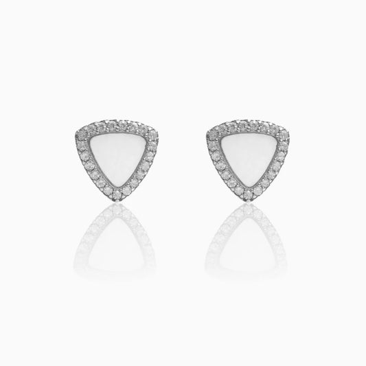 Silver Elegant Triangle Stud Earrings