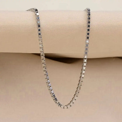 Silver Classic Simple Adjustable Box Chain