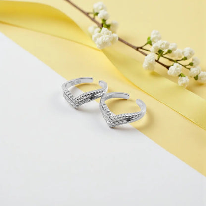 Silver Adjustable V-Shape Toe Ring