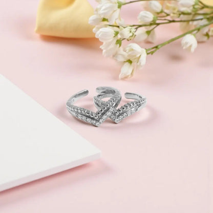 Silver Adjustable V-Shape Toe Ring
