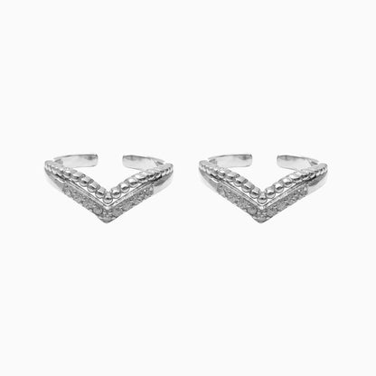 Silver Adjustable V-Shape Toe Ring