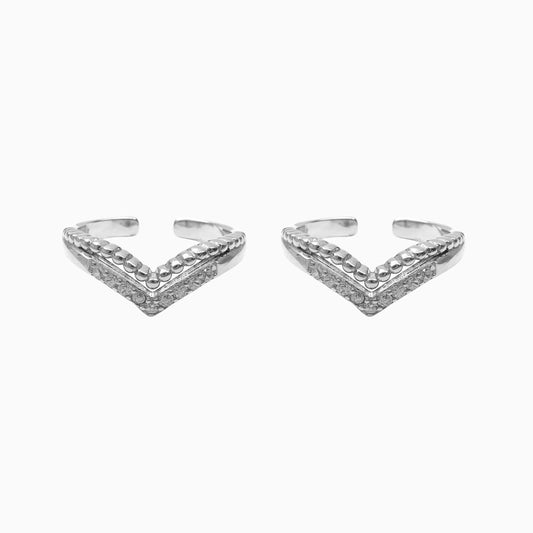 Silver Adjustable V-Shape Toe Ring