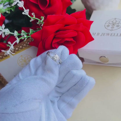 Solitaire Statement Silver Adjustable Ring